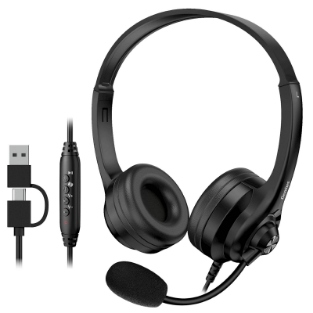 Slika Slušalke Genius HS-235U AI,Black,USB A+C