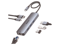 Slika 000378GREY USB C HUB 6-in-1 with HDMI(4K@60Hz)