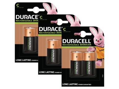 BUN0056A Duracell Rechargeable C Size 6 Pack