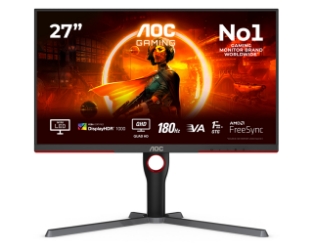 AOC Q27G3XMN/BK  27 " MiniLED QHD 180Hz 1ms gaming monitor