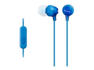 SONY MDR-EX15AP EX Series earphones with mic in-ear wired 3.5 mm jack blue